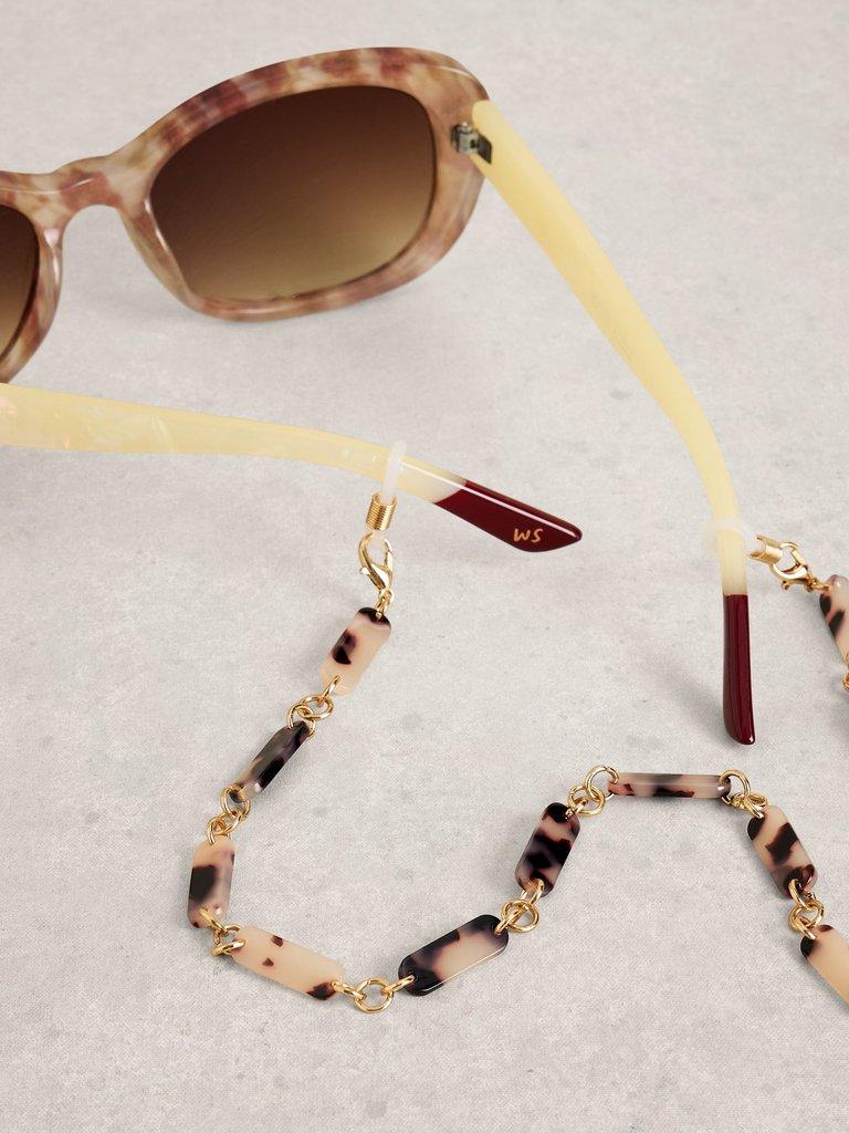 Acetate Sunglasses Chain in BROWN MLT - FLAT DETAIL