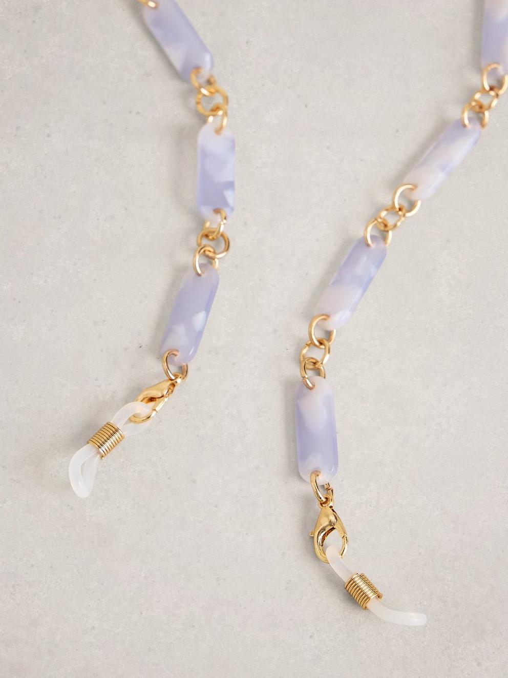Acetate Sunglasses Chain in DUS BLUE - FLAT BACK