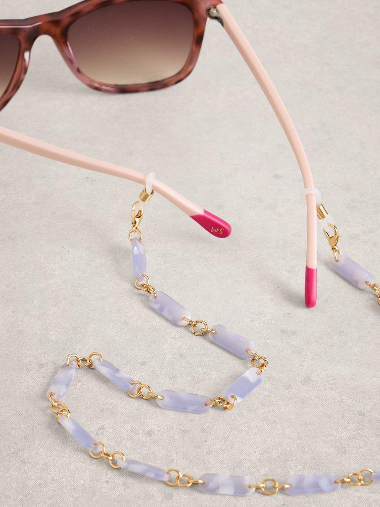 Acetate Sunglasses Chain in DUS BLUE - FLAT DETAIL