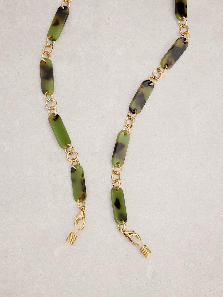 Acetate Sunglasses Chain in GREEN MLT - FLAT BACK