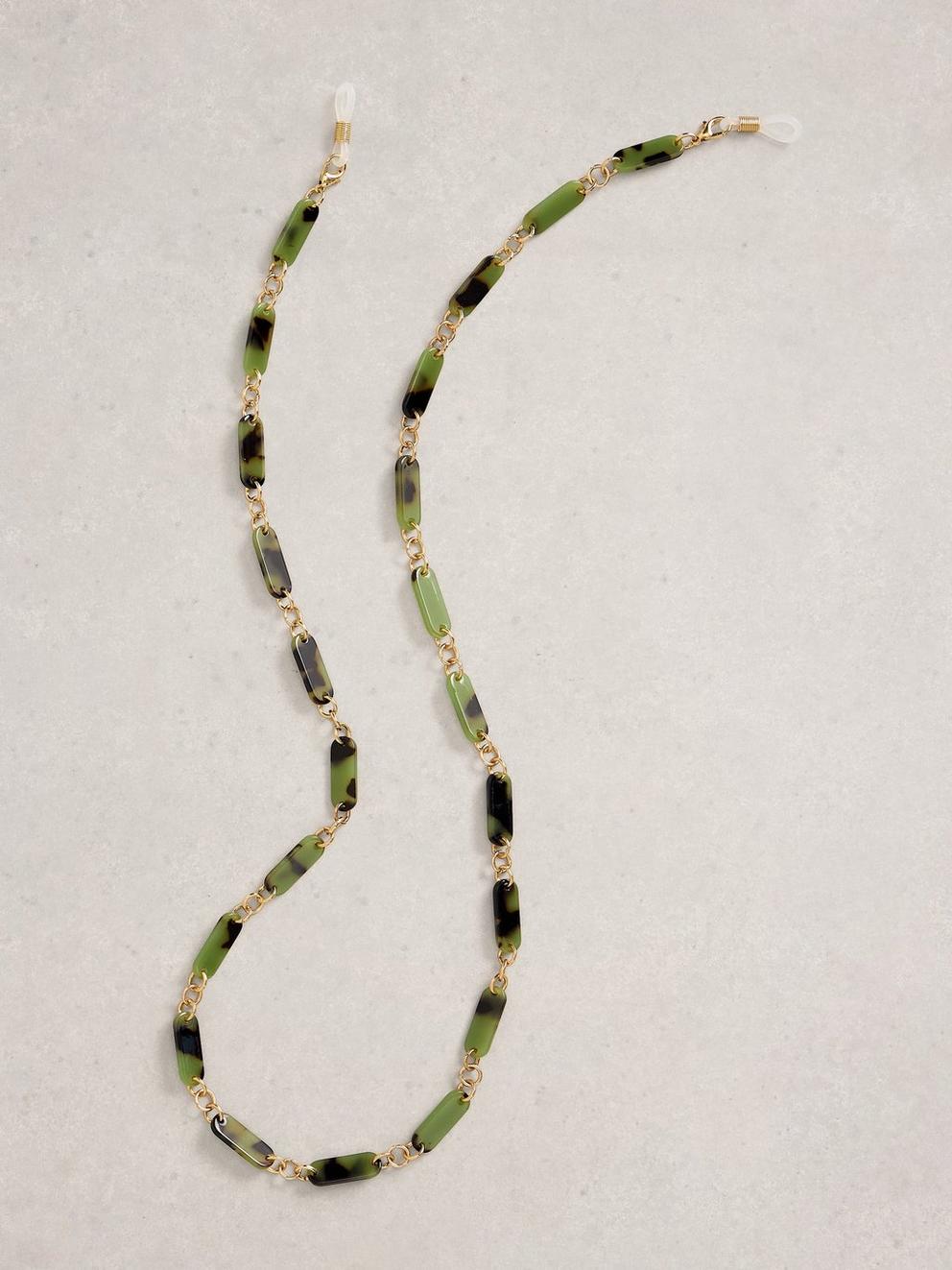 Acetate Sunglasses Chain in GREEN MLT - FLAT FRONT
