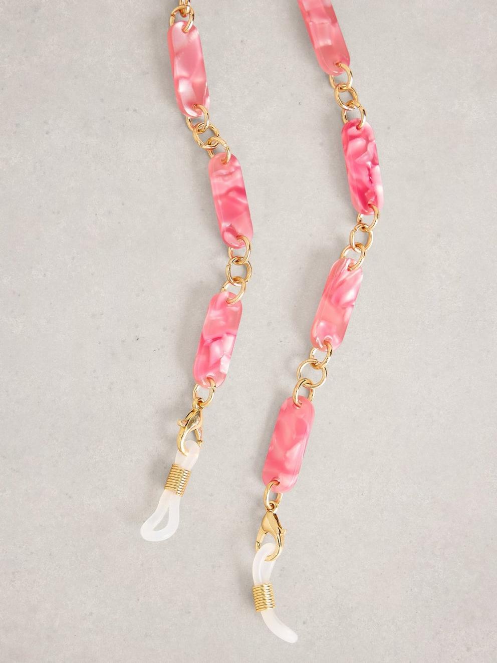 Acetate Sunglasses Chain in PINK MLT - FLAT BACK