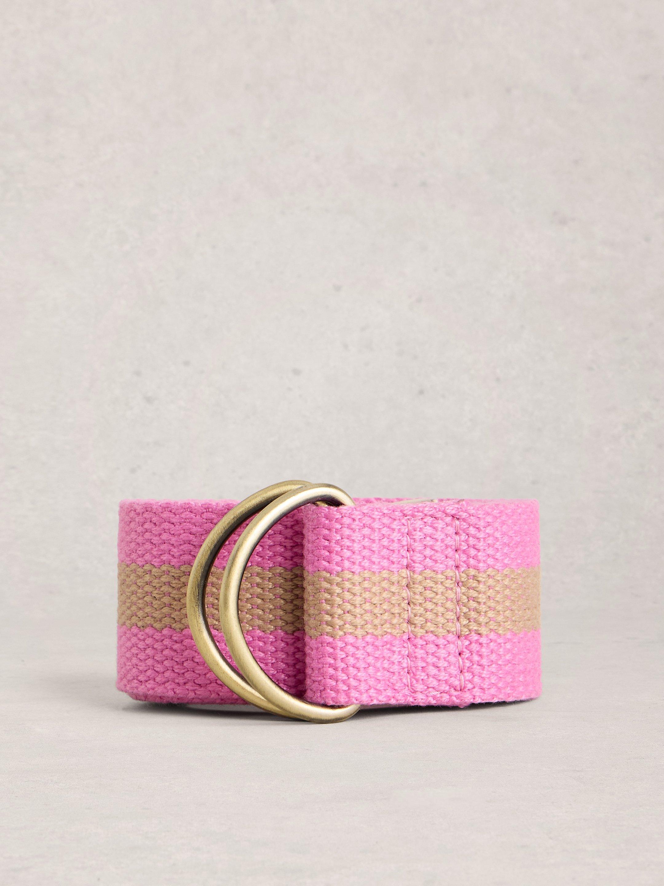 Striped Webbing Loop Belt