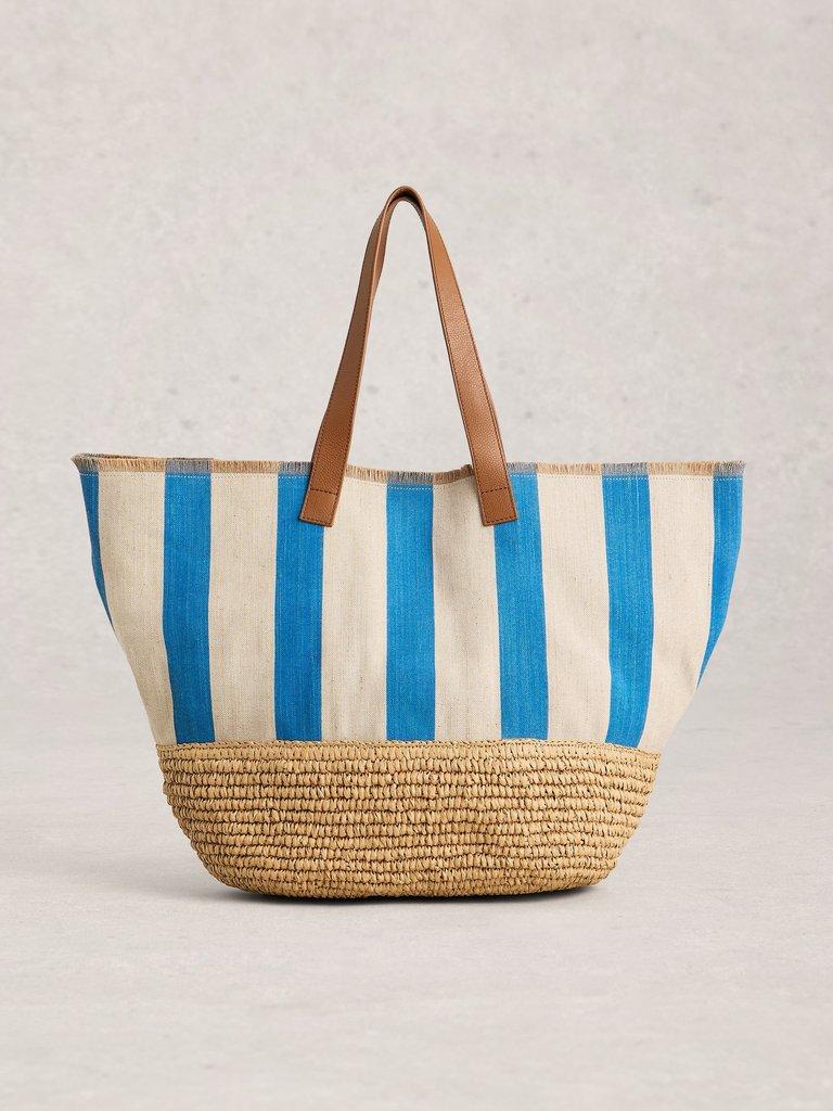 Mia Canvas Tote Bag in BLUE MLT - LIFESTYLE