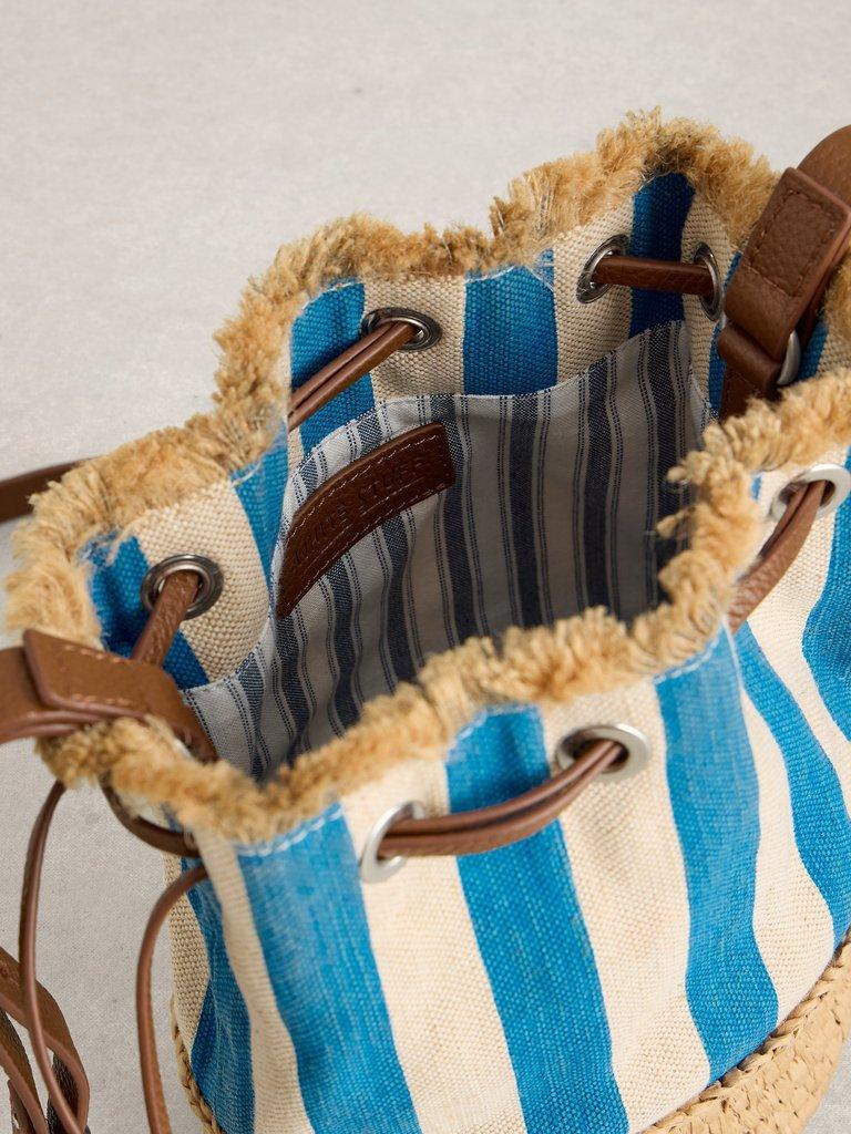 Mia Mini Drawtop Bag in BLUE MLT - FLAT DETAIL