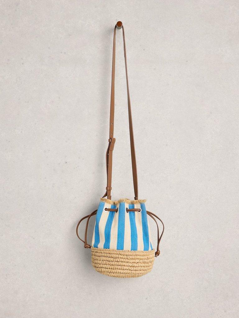Mia Mini Drawtop Bag in BLUE MLT - FLAT FRONT