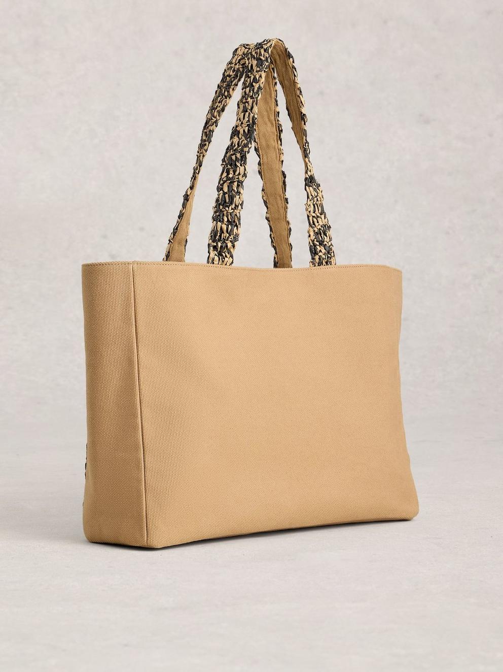 Beach Bound Tote  in NAT MLT - FLAT BACK