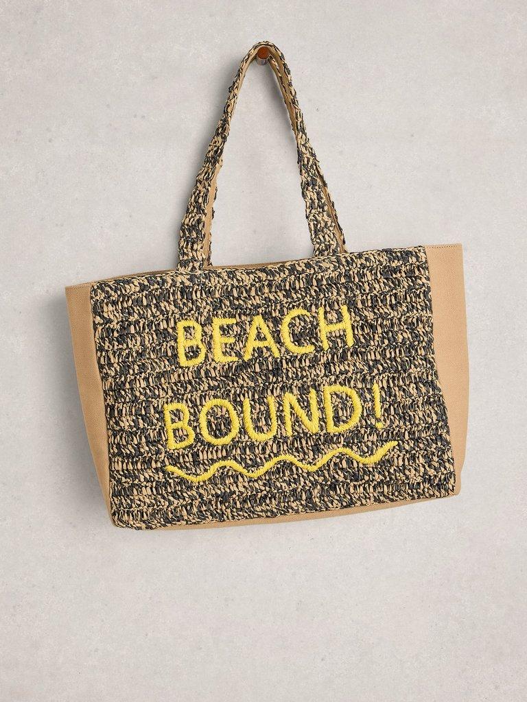 Beach Bound Tote  in NAT MLT - FLAT FRONT