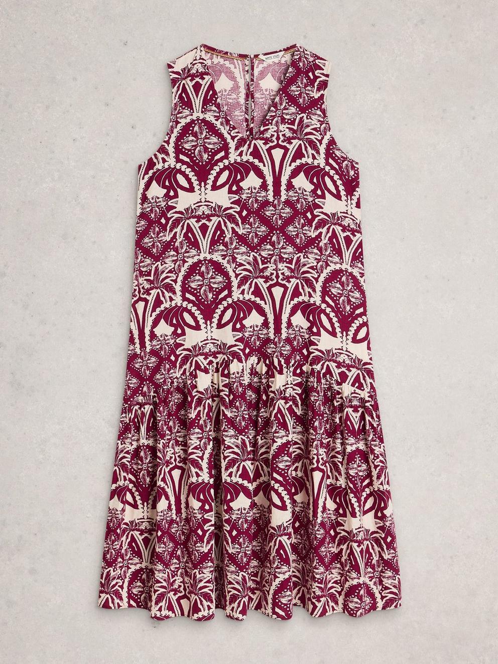 Lily Linen Blend Dress in PINK PR - FLAT FRONT
