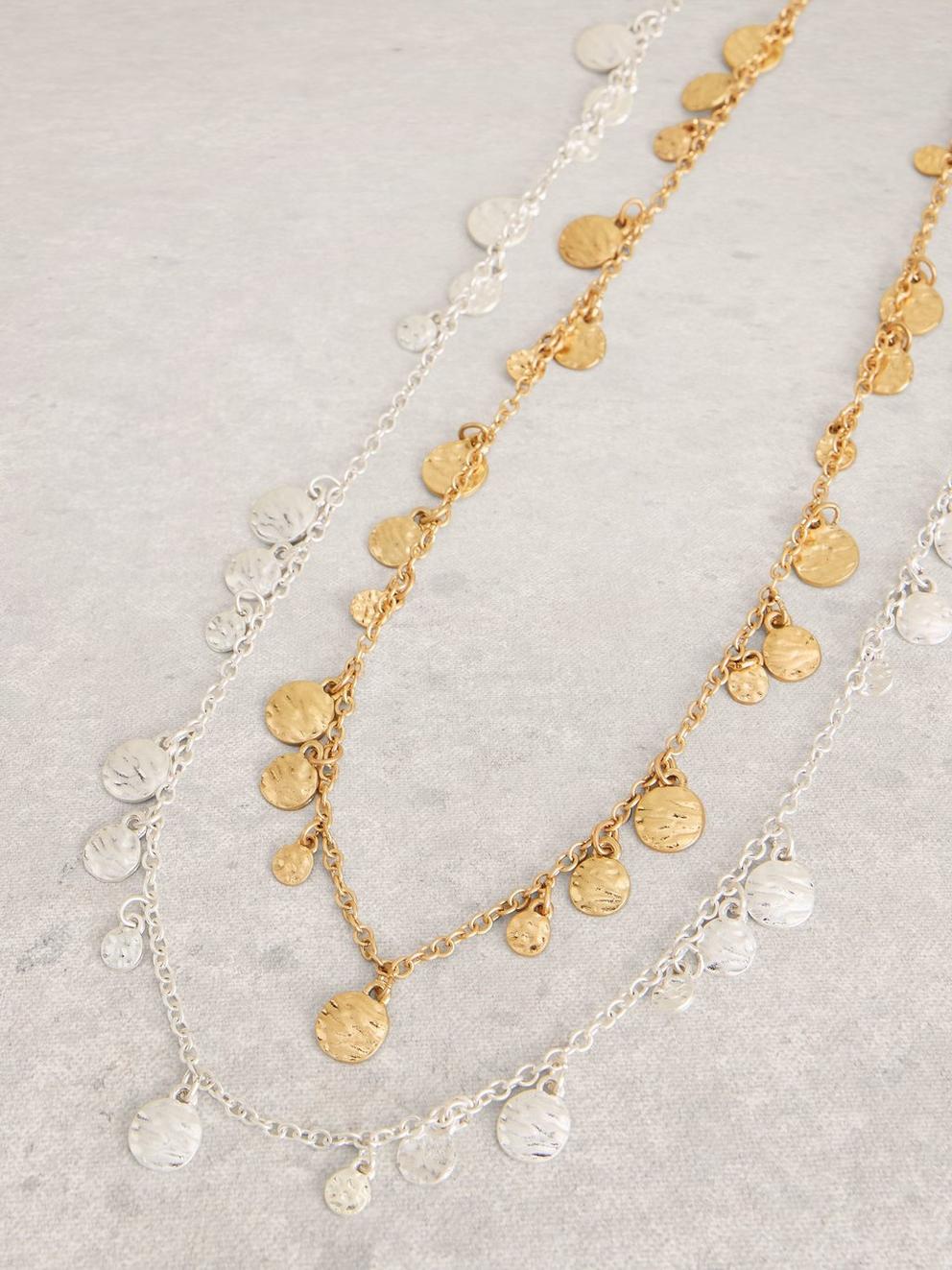 2PK Katie Station Necklace Set in MIXED MET - FLAT DETAIL