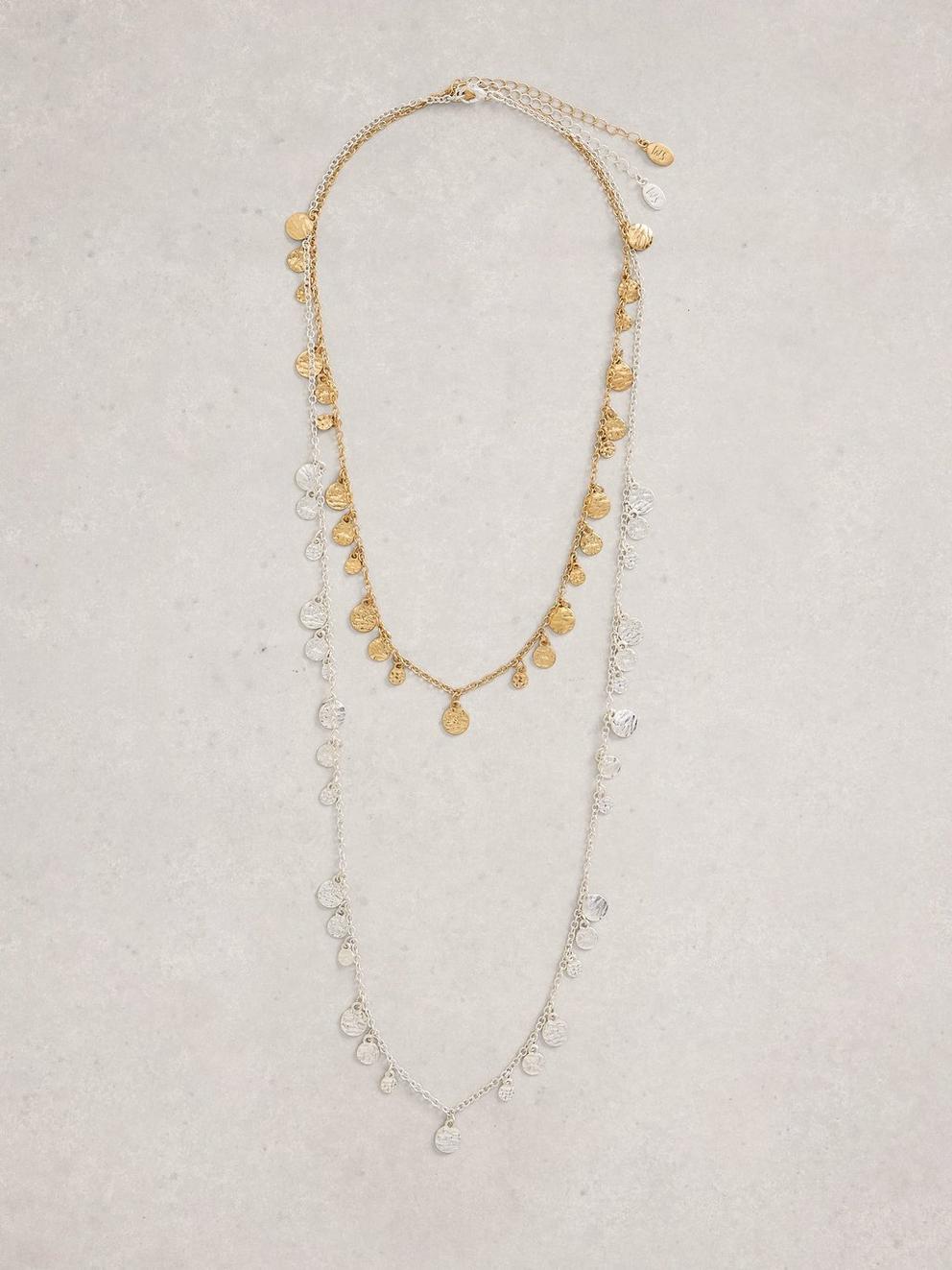 2PK Katie Station Necklace Set in MIXED MET - FLAT FRONT