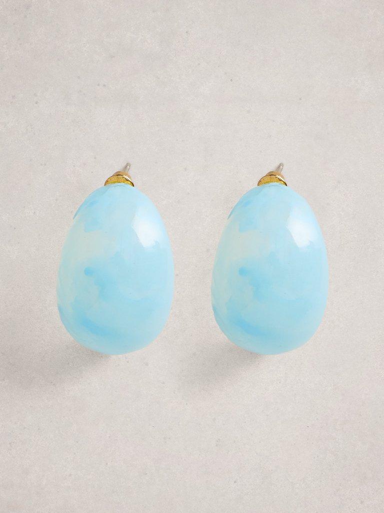 Ruby Resin Hoop in BRT BLUE - FLAT FRONT