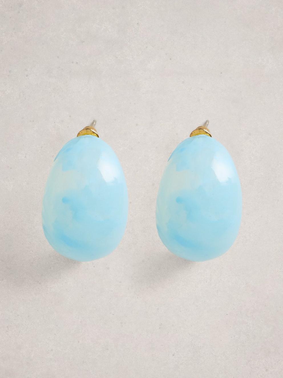 Ruby Resin Hoop in BRT BLUE - FLAT FRONT