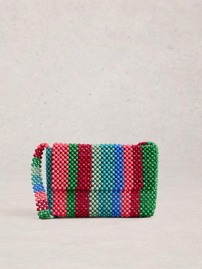 Bea Beaded Shoulder Bag in GREEN MLT - LIFESTYLE