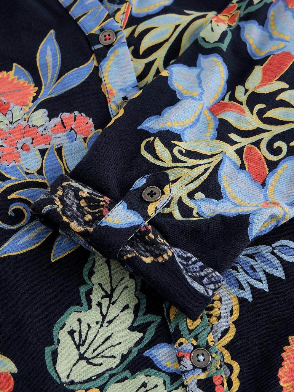 ANNIE JERSEY SHIRT in NAVY MULTI - FLAT DETAIL