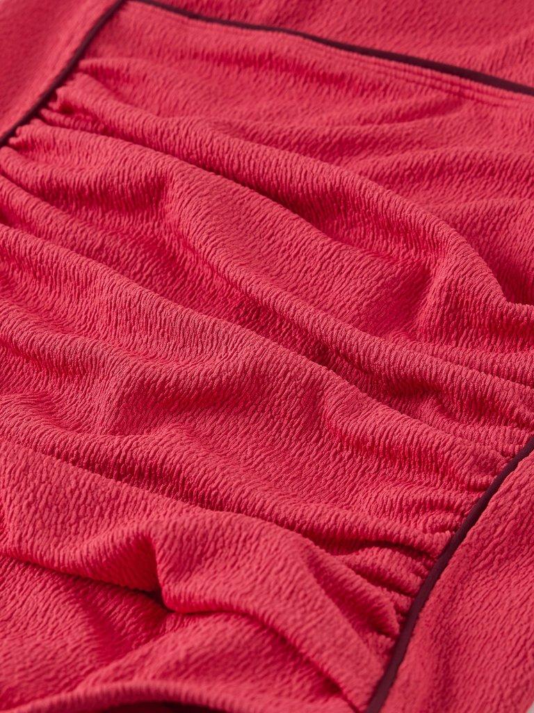 SPLASH TEXTURED SWIMSUIT in MID RED - FLAT DETAIL