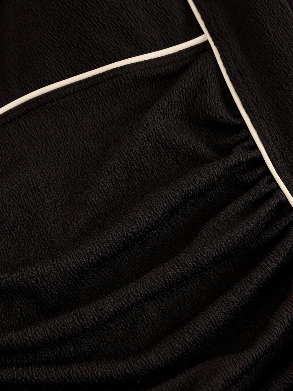 SPLASH TEXTURED SWIMSUIT in PURE BLK - FLAT DETAIL