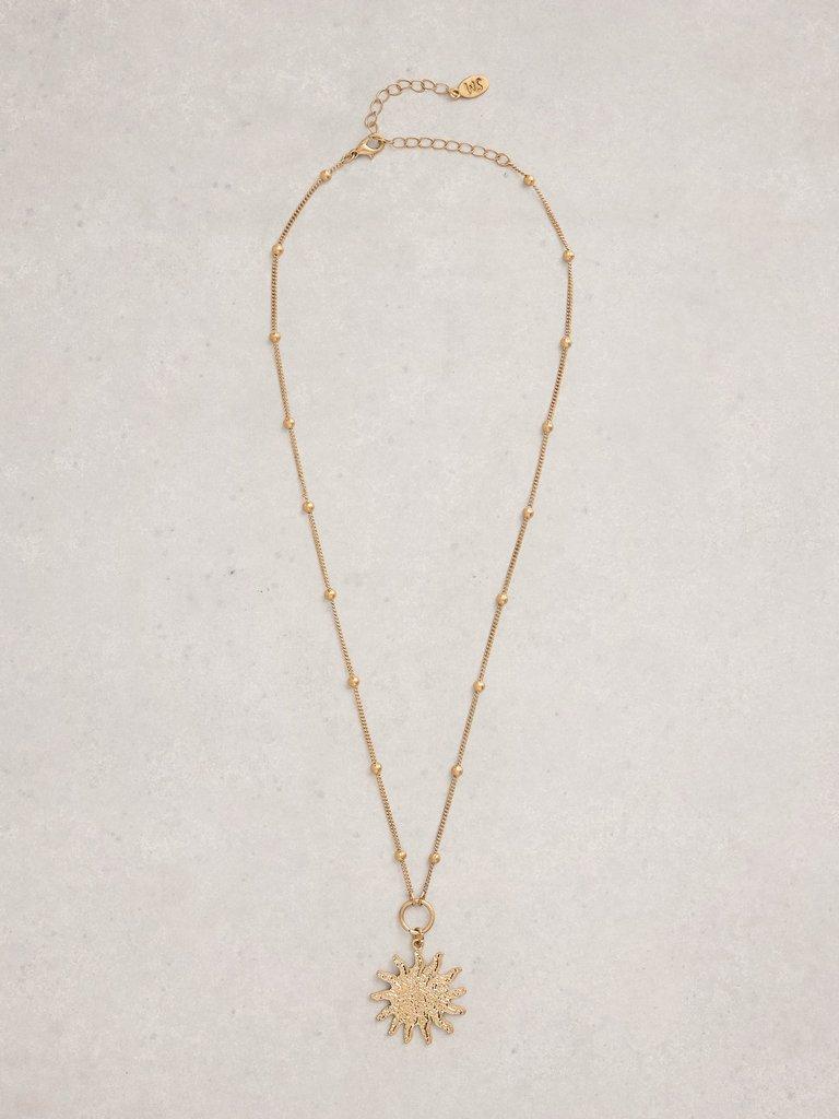 Marisol Sun Necklace in GLD TN MET - FLAT FRONT