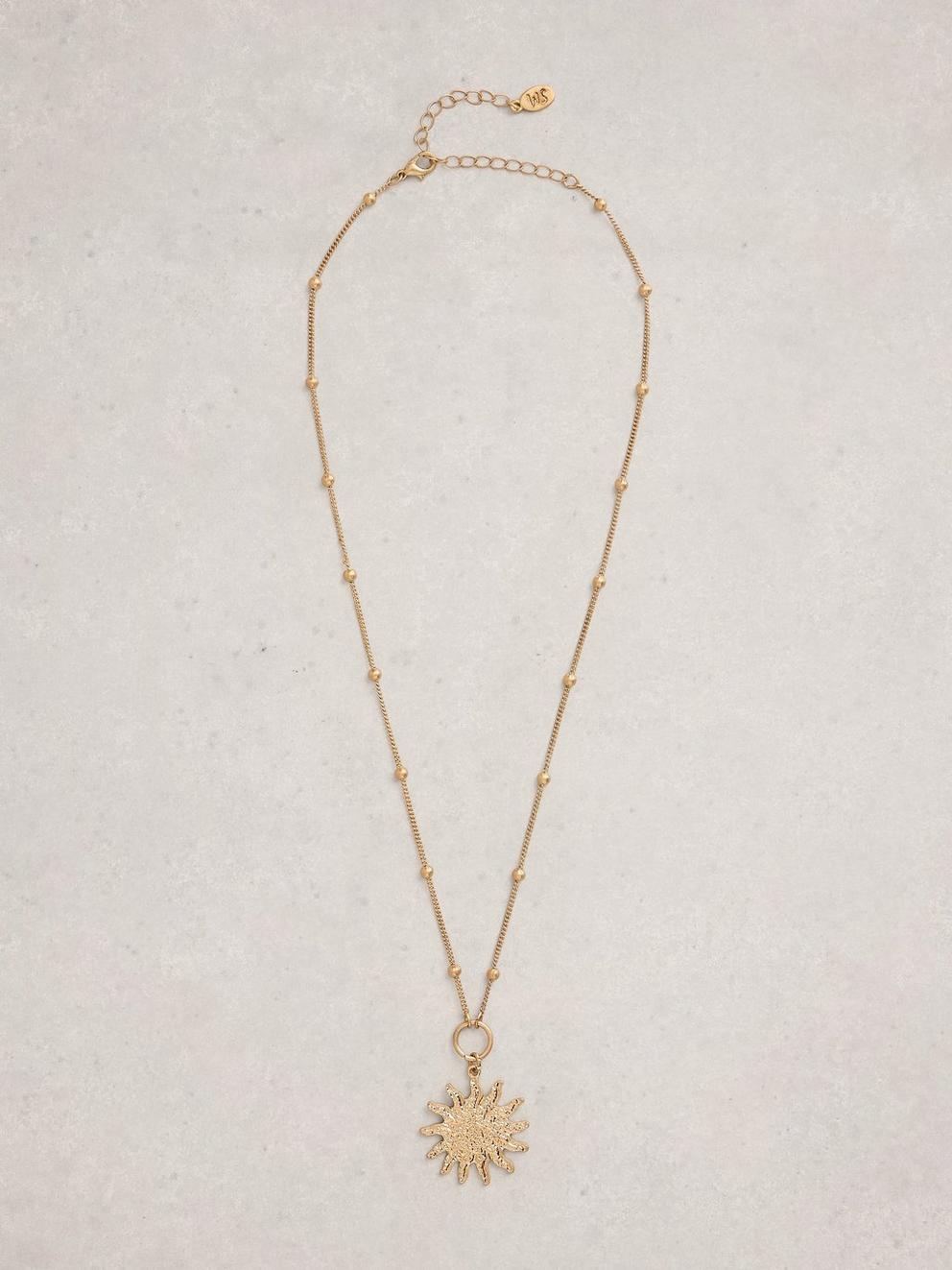 Marisol Sun Necklace in GLD TN MET - FLAT FRONT
