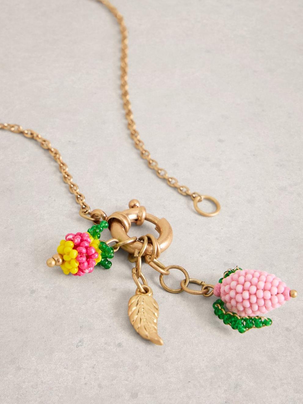 Fruit Charm Necklace in SLV TN MET - FLAT DETAIL