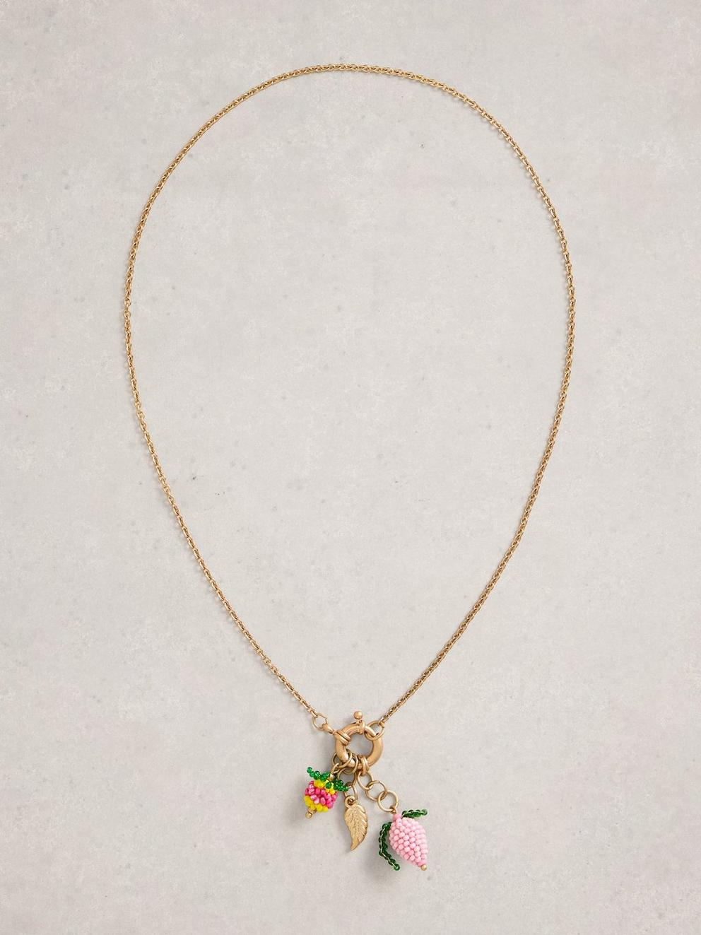 Fruit Charm Necklace in SLV TN MET - FLAT FRONT