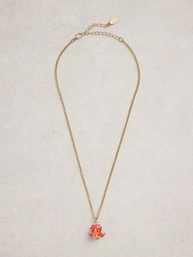 Octopus Necklace in ORANGE MLT - FLAT FRONT