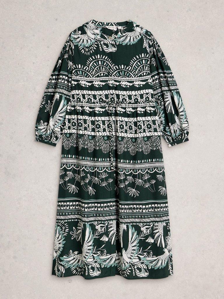 Lana Midi Dress in GREEN MLT - FLAT FRONT