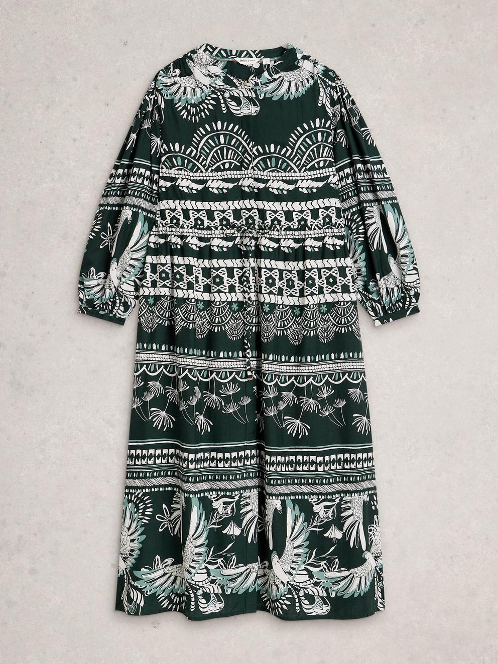 Lana Midi Dress in GREEN MLT - FLAT FRONT