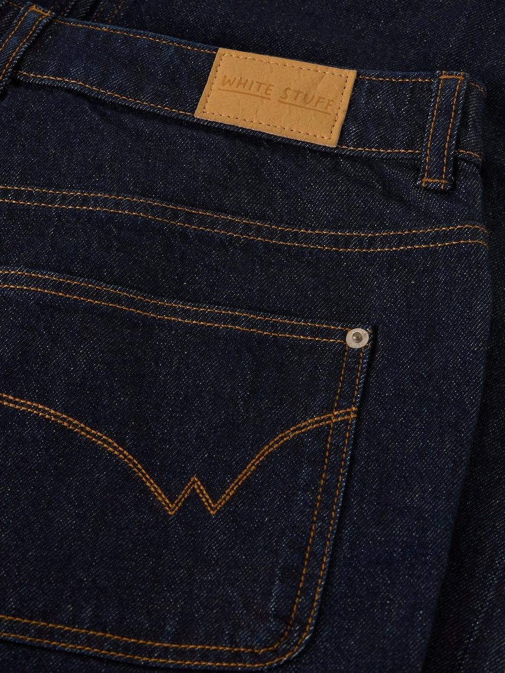TIA WIDE LEG JEANS in DK DENIM - FLAT DETAIL