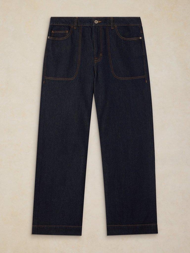 TIA WIDE LEG JEANS in DK DENIM - FLAT FRONT