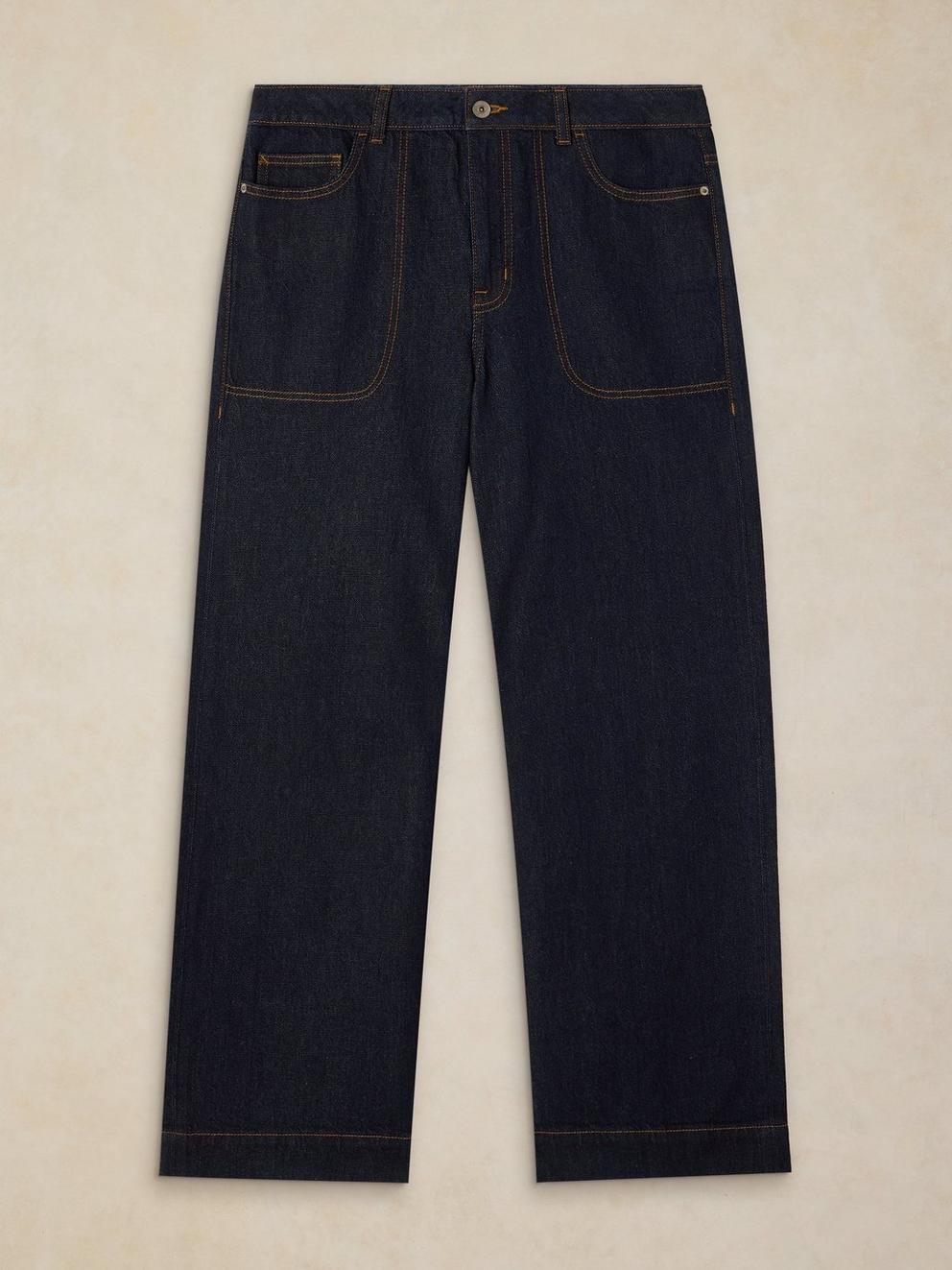TIA WIDE LEG JEANS in DK DENIM - FLAT FRONT