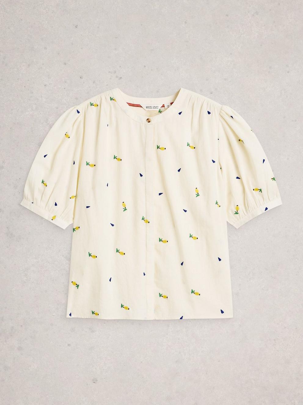 Lana Embroidered Top in IVORY MLT - FLAT FRONT