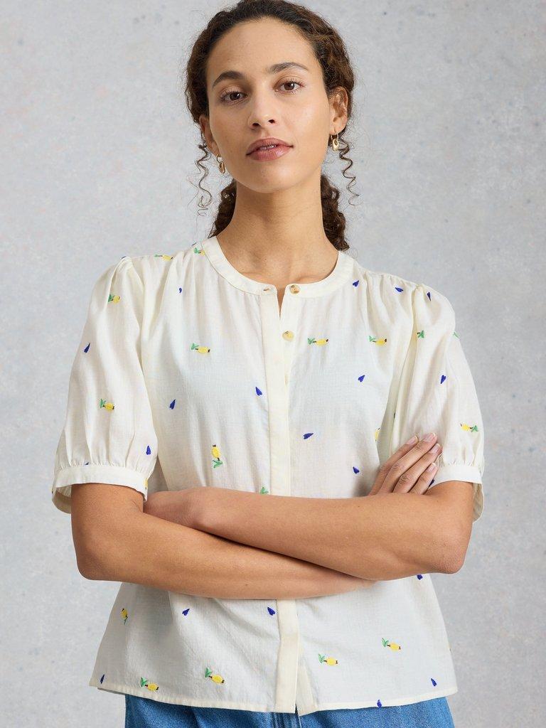 Lana Embroidered Top in IVORY MLT - LIFESTYLE