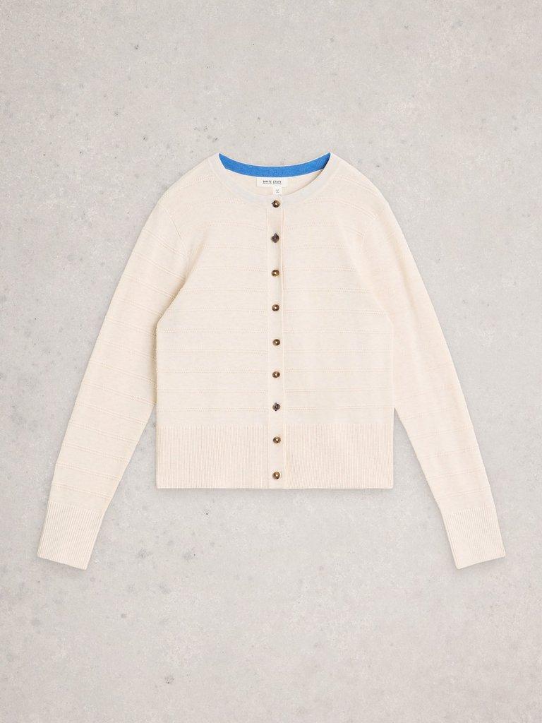 LOIS STITCH CARDI in NAT WHITE - FLAT FRONT