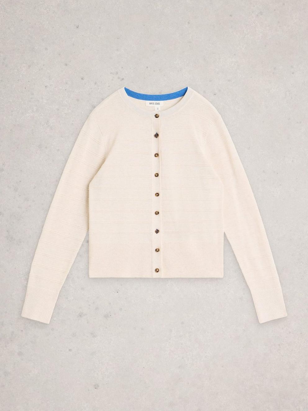 LOIS STITCH CARDI in NAT WHITE - FLAT FRONT