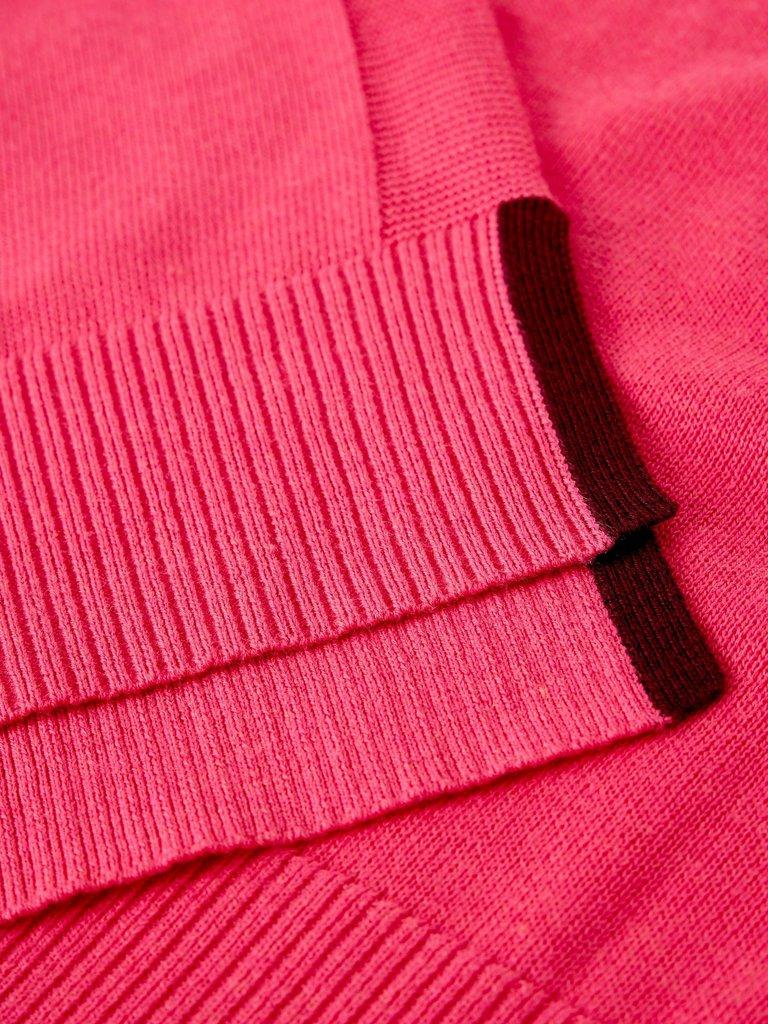 OLIVE JUMPER in BRT PINK - FLAT DETAIL