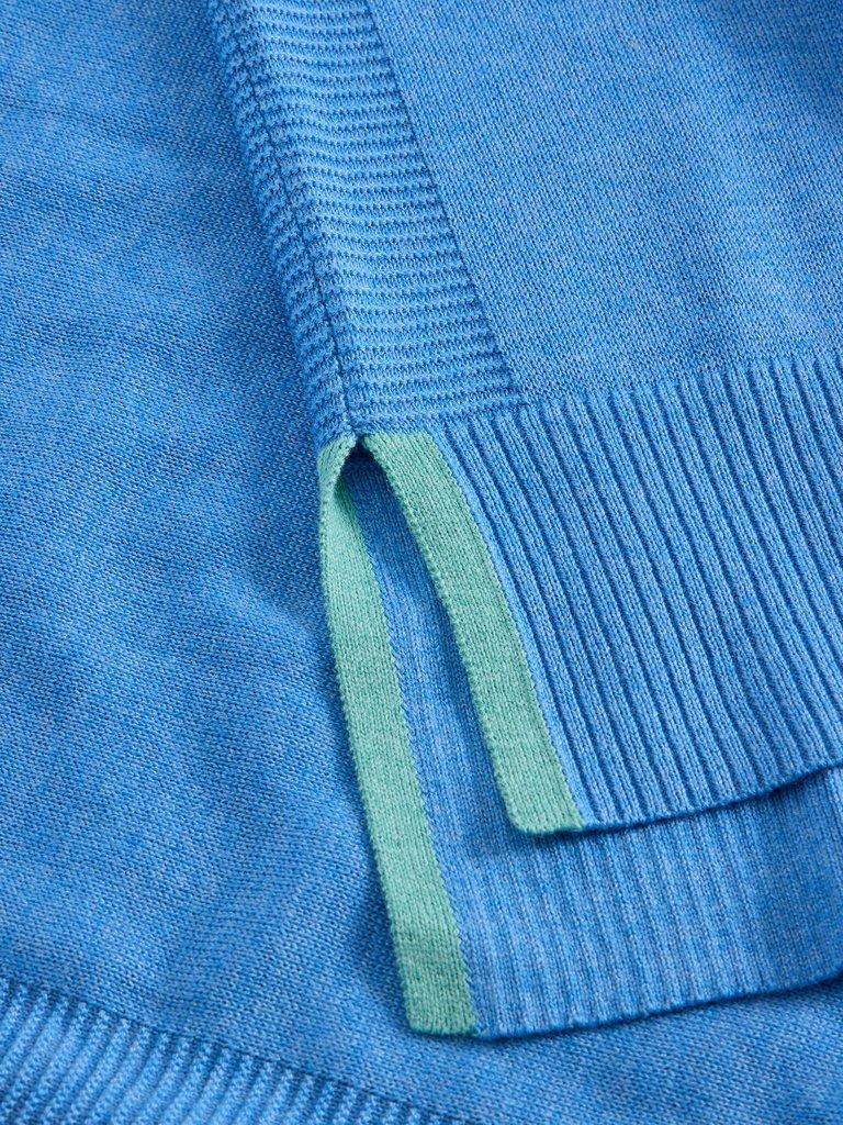 OLIVE JUMPER in MID BLUE - FLAT DETAIL