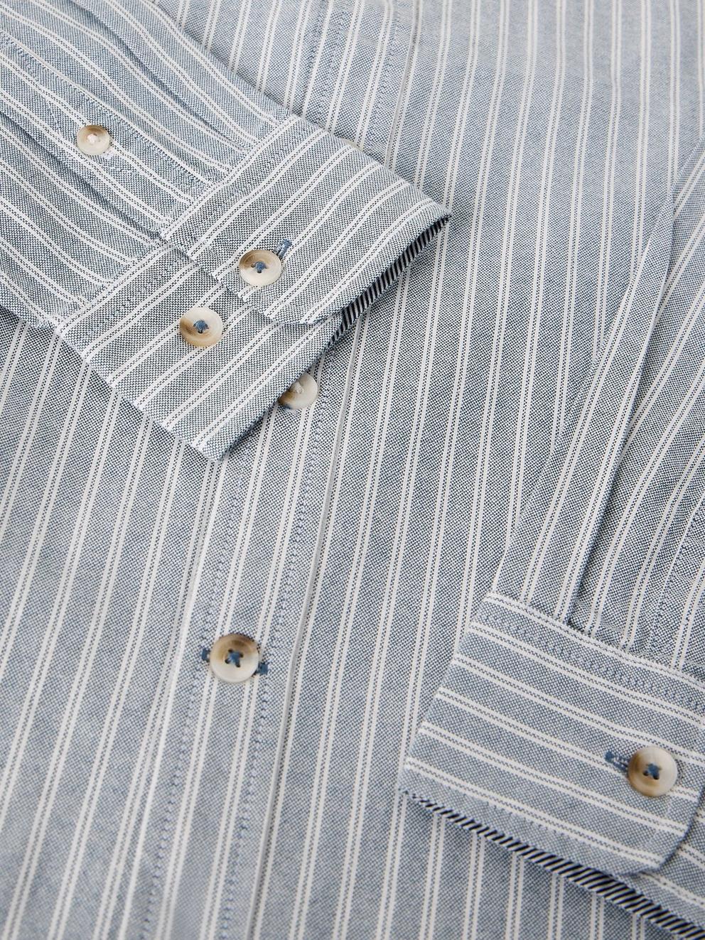 BRUTON OXFORD SHIRT in BLUE MLT - FLAT DETAIL