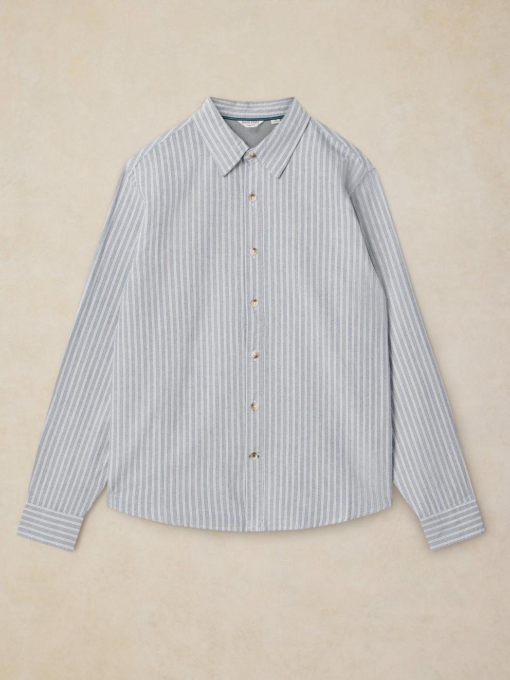 BRUTON OXFORD SHIRT in BLUE MLT - FLAT FRONT