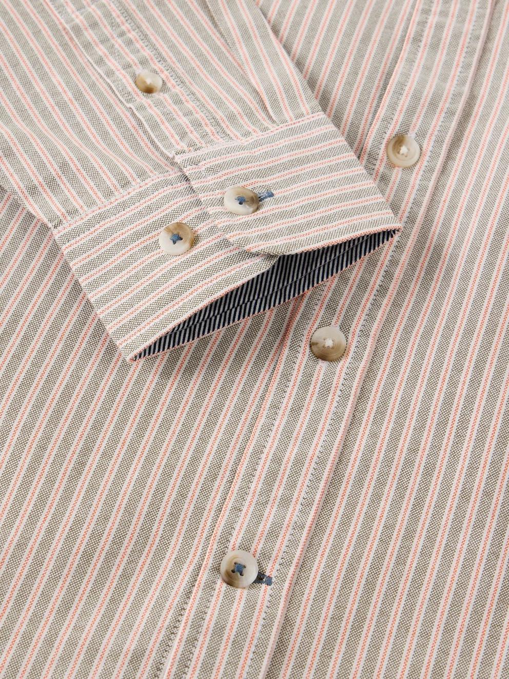 BRUTON OXFORD SHIRT in PINK MLT - FLAT DETAIL