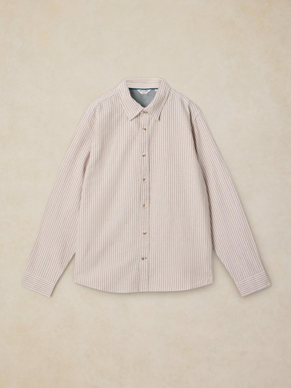 BRUTON OXFORD SHIRT in PINK MLT - FLAT FRONT