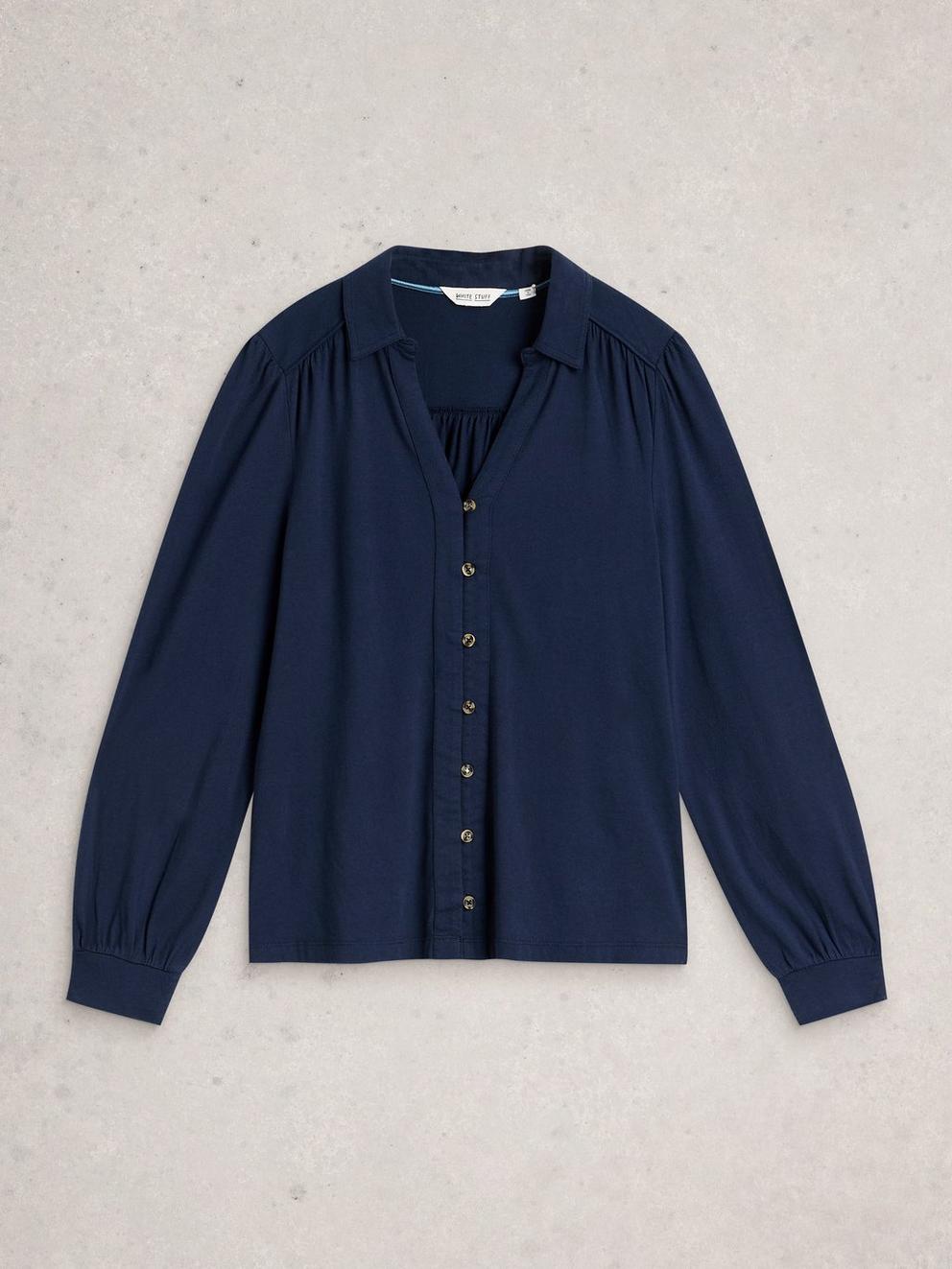 RONLEY SHIRT in DARK NAVY - FLAT FRONT