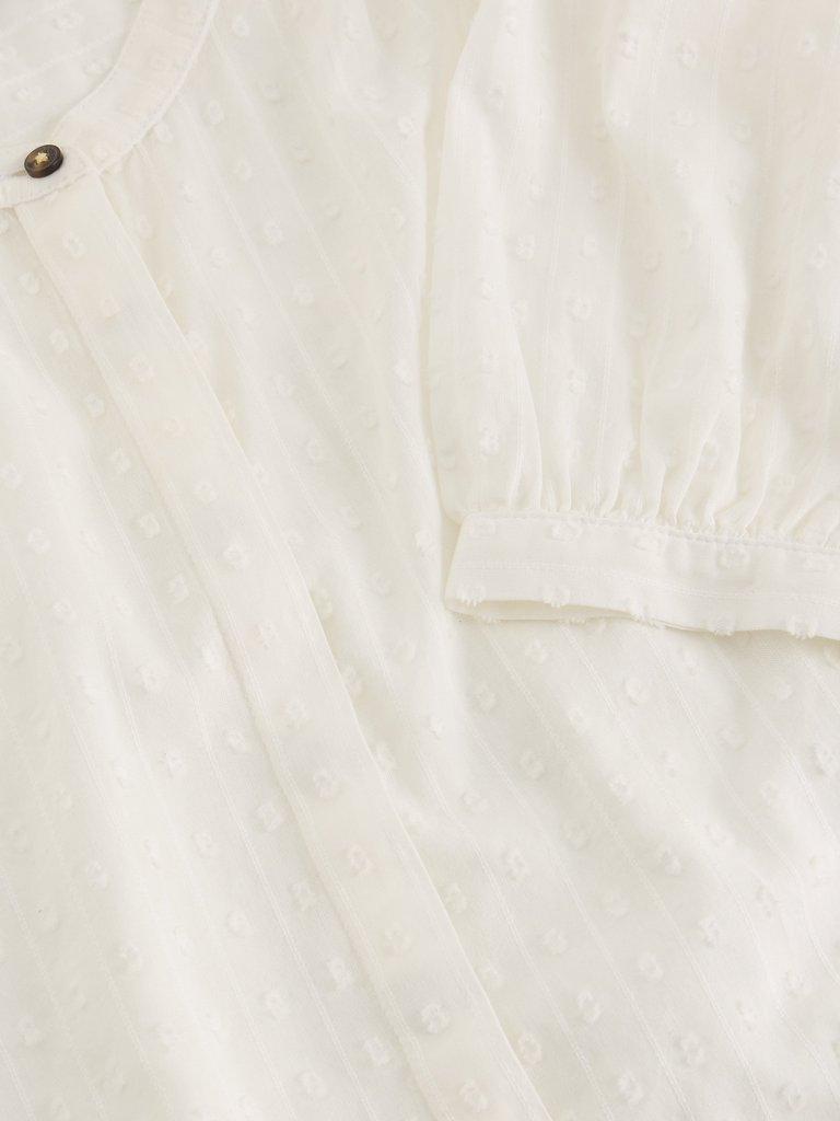 Lana Short Sleeve Top in BRIL WHITE - FLAT DETAIL