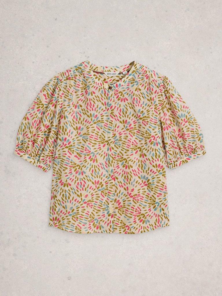 Lana Short Sleeve Top in IVORY PR - FLAT FRONT