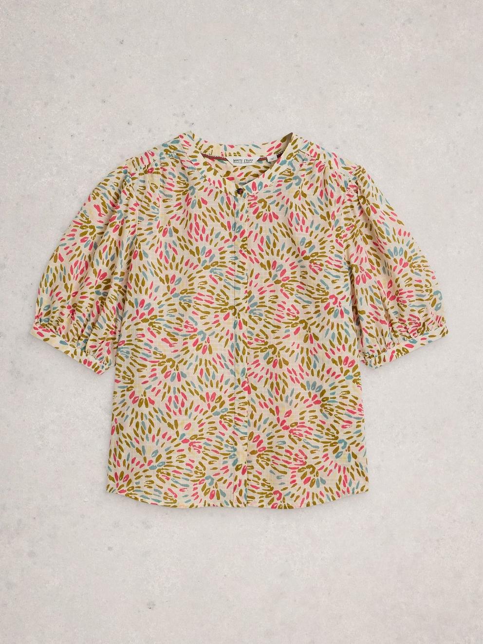 Lana Short Sleeve Top in IVORY PR - FLAT FRONT