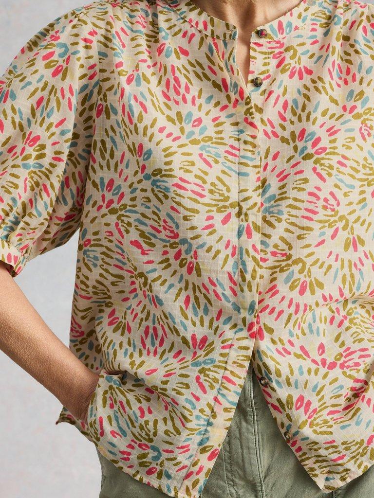 Lana Short Sleeve Top in IVORY PR - LIFESTYLE