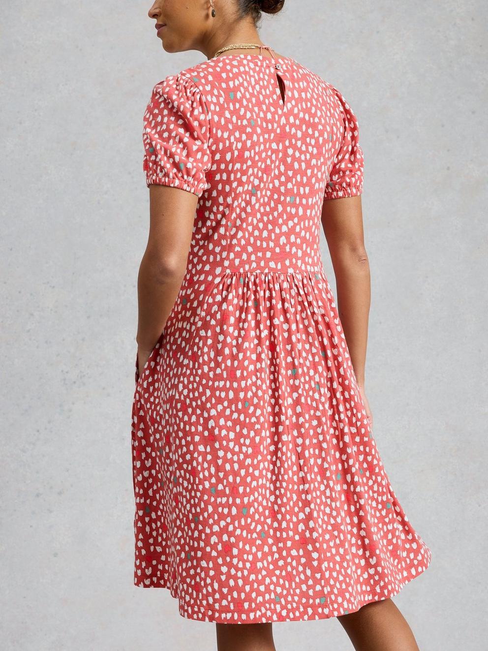 Maeva Jersey Dress in PINK PR - MODEL BACK