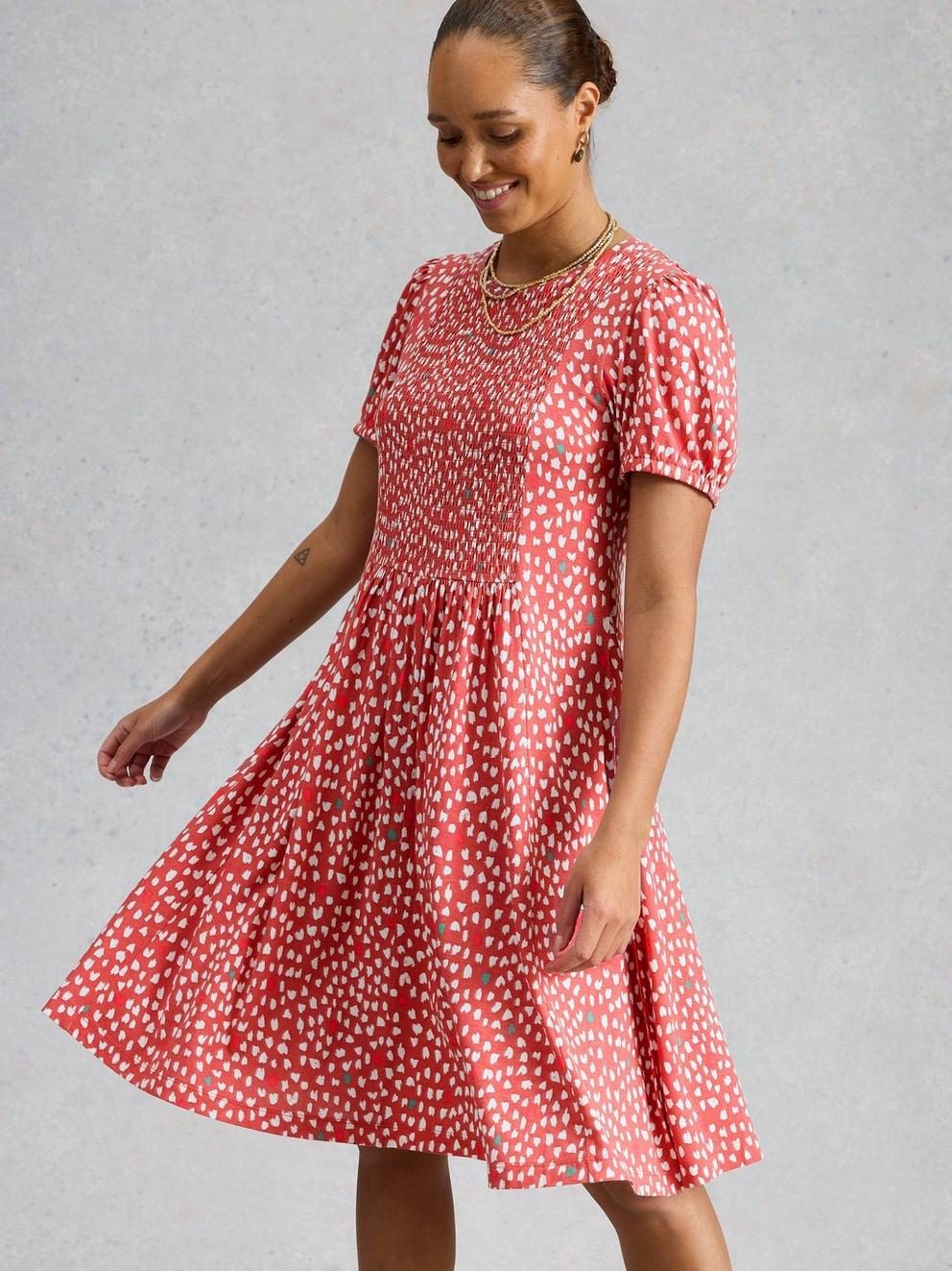 Maeva Jersey Dress in PINK PR - MODEL DETAIL