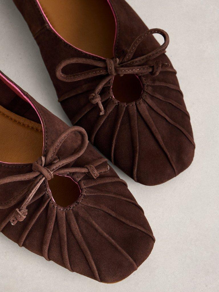 Lace Drop Back Ballerina in DK BROWN - FLAT DETAIL
