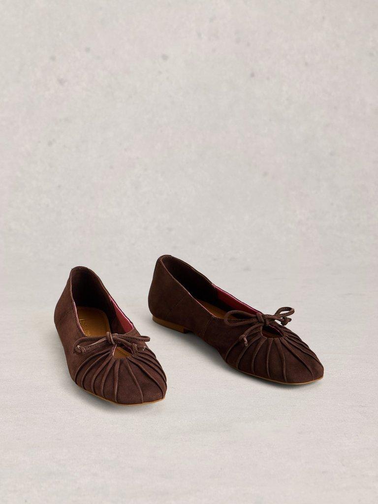 Lace Drop Back Ballerina in DK BROWN - FLAT FRONT